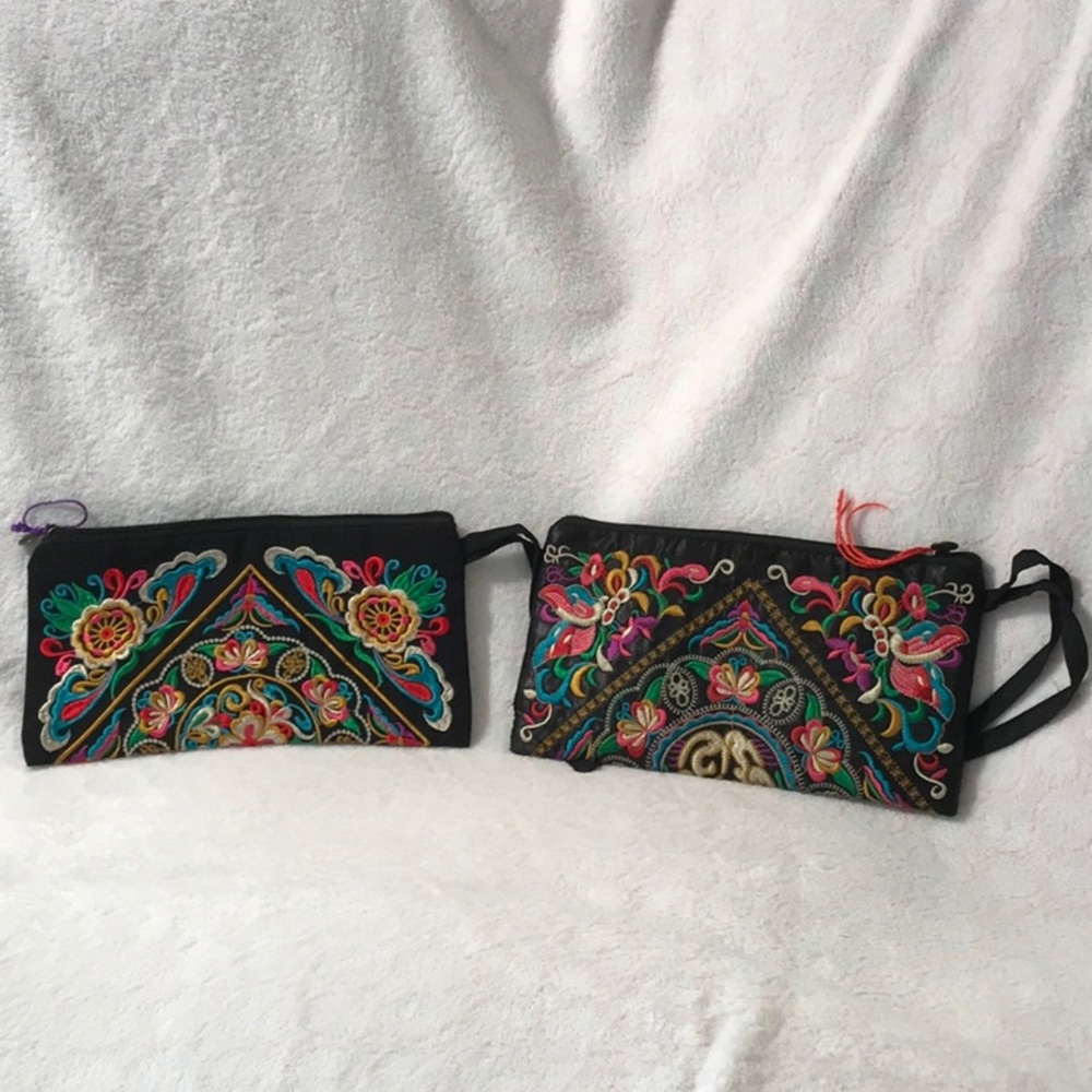 Embroidered Wristlet